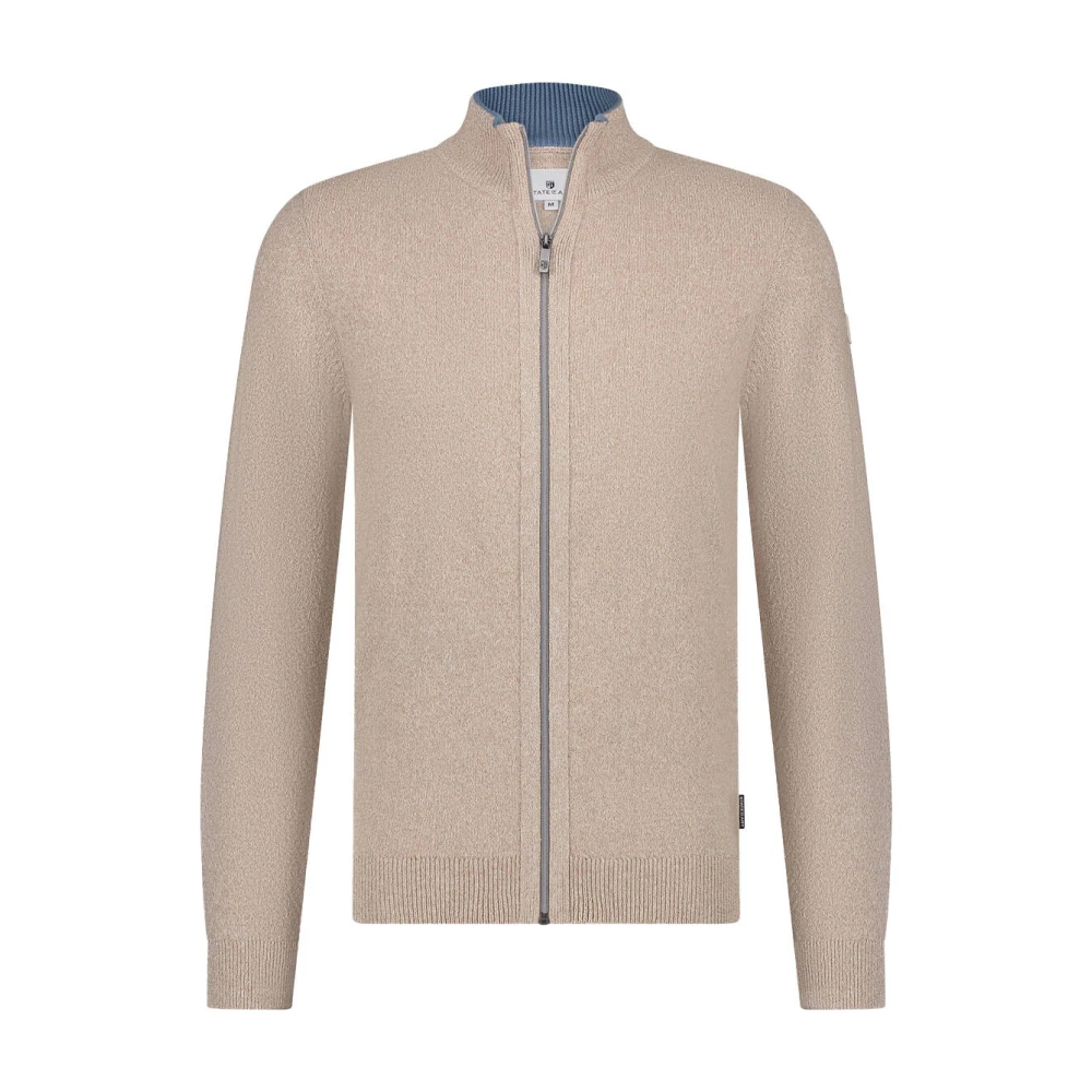 State of Art Effen Gebreid Vest Beige Heren