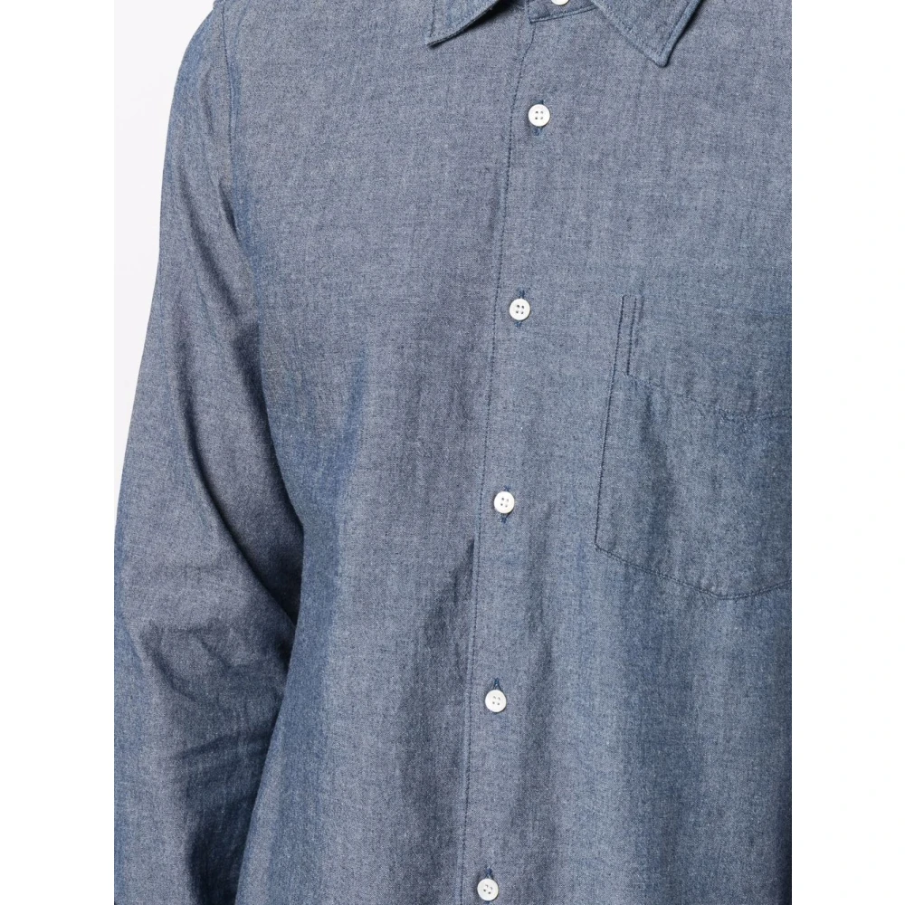Aspesi Light Wash Klassiek Denim Overhemd met Kraag Blue Heren