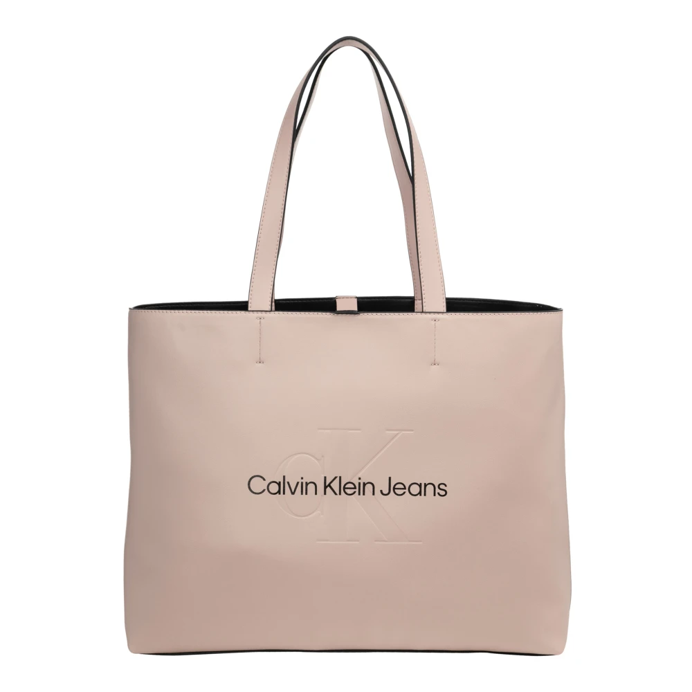 Calvin Klein Jeans Eenvoudige Tote Bag met Logo Pink Dames