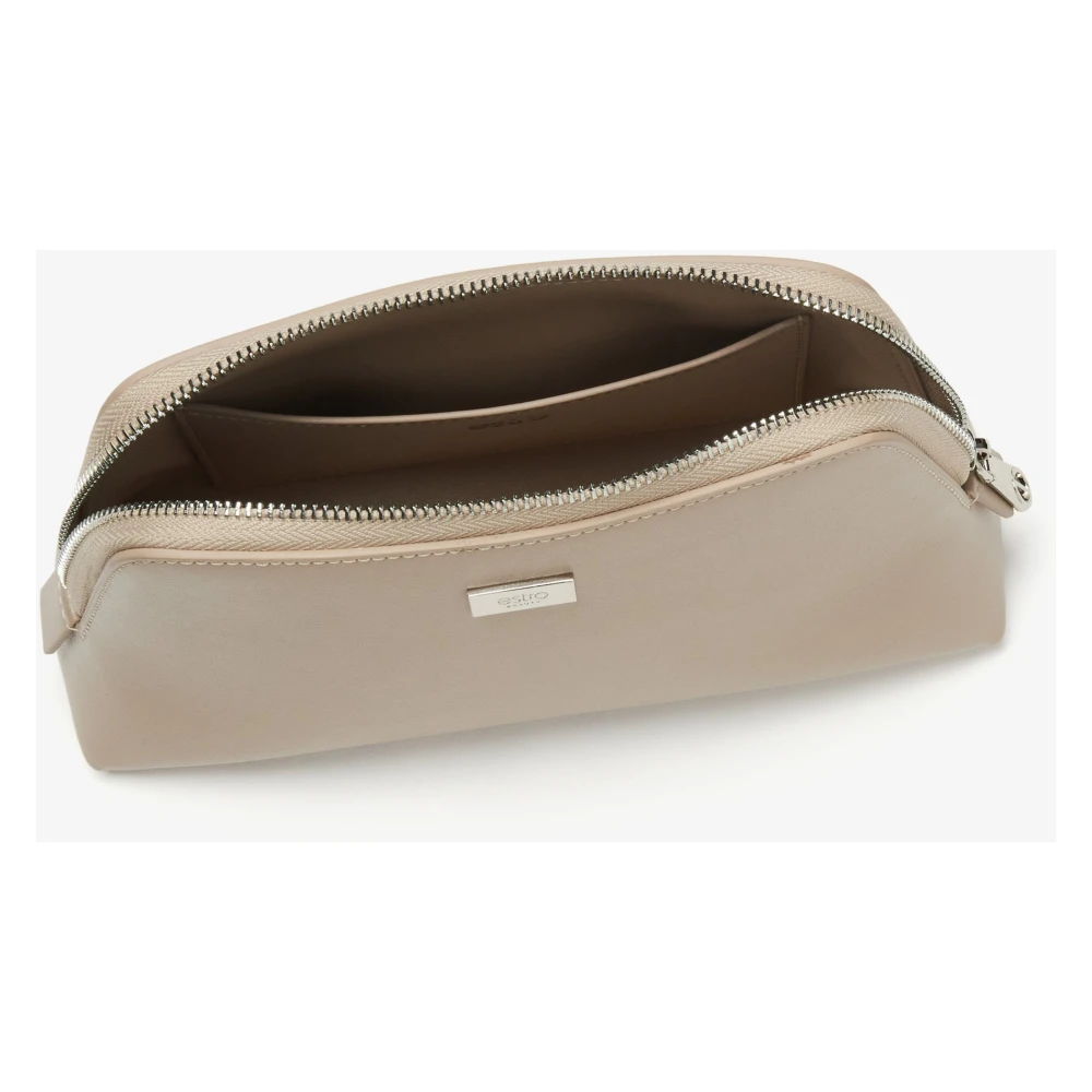 Estro Dames Beige Leren Make-up Tas Er00116275 Beige Dames