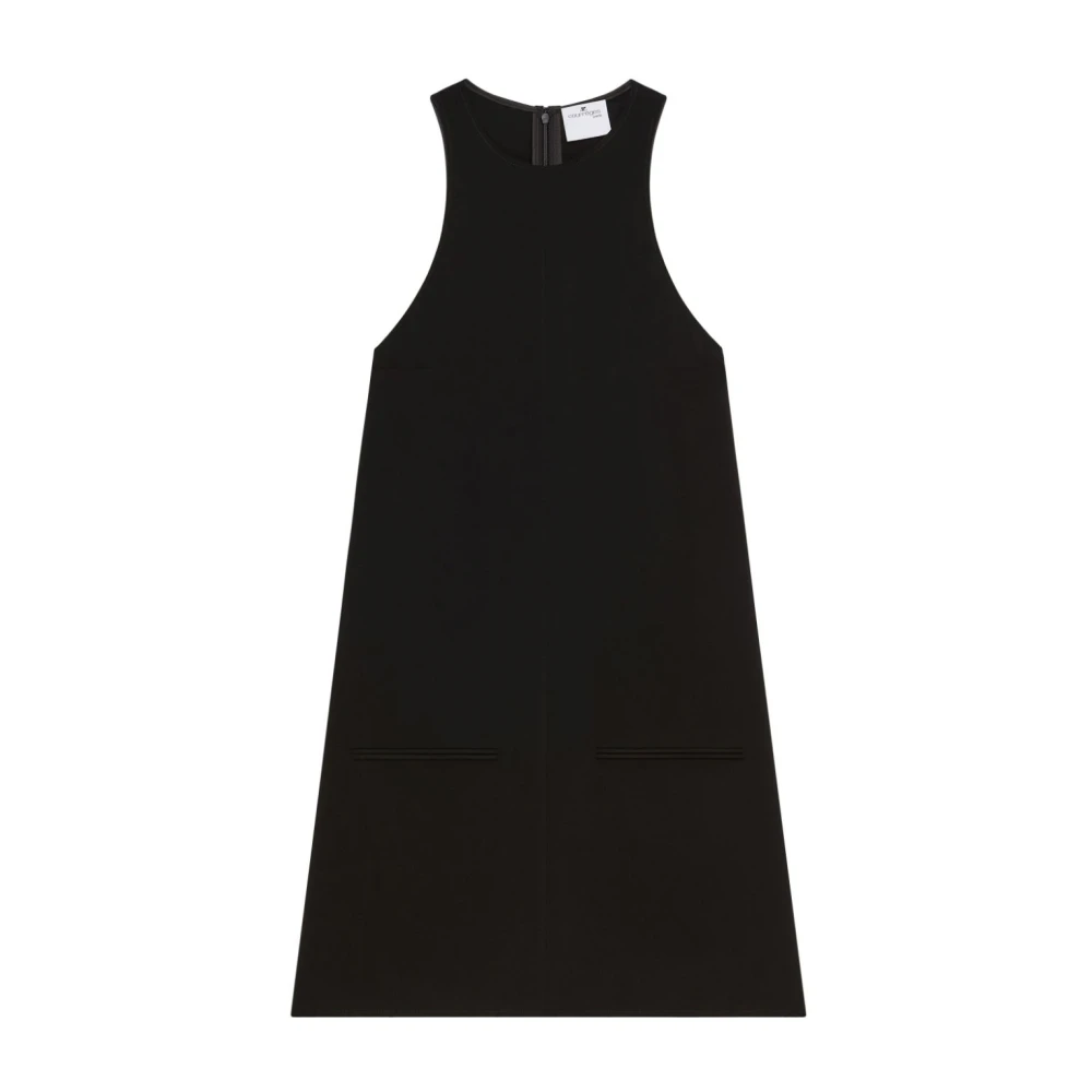 Courrèges Zwarte Mouwloze Flare Jurk Black Dames