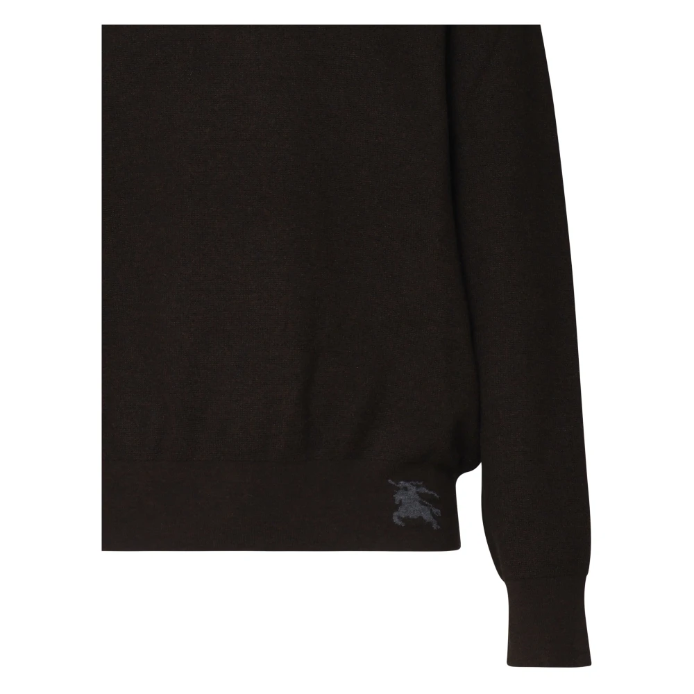 Burberry Wollen Trui Ronde Kraag Elastische Manchetten Black Heren