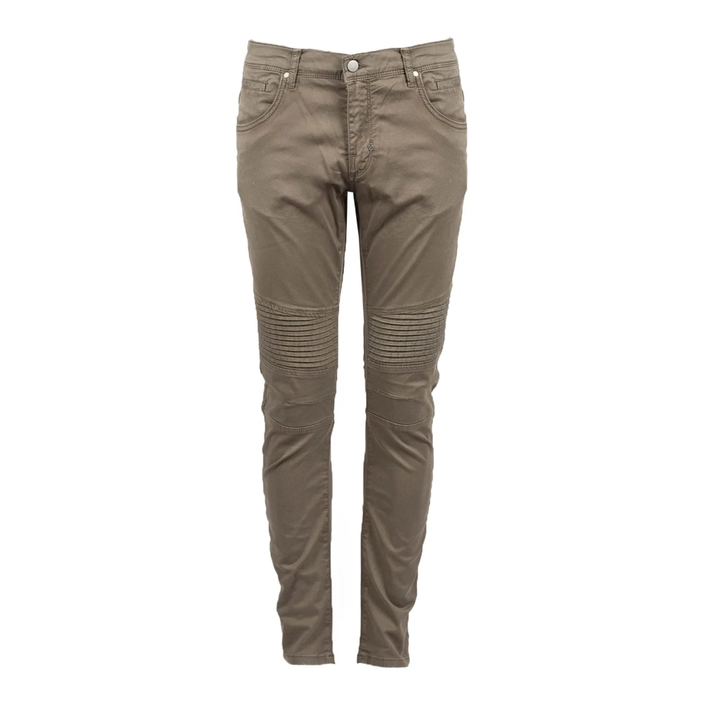 Antony Morato Homme Vert Pantalons, Taille: W34 Jean Slim Fit Avec Coutures Biker