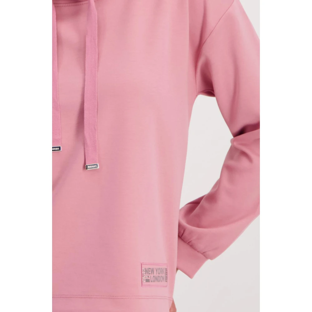 monari Stijlvolle Sweater met Hoge Kraag Pink Dames