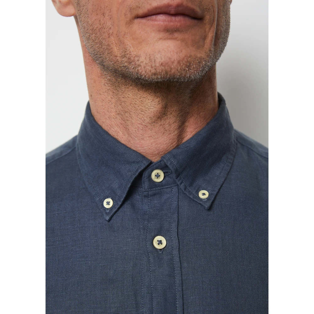 Marc O'Polo Overhemd met knoopsluiting gevormd Blue Heren