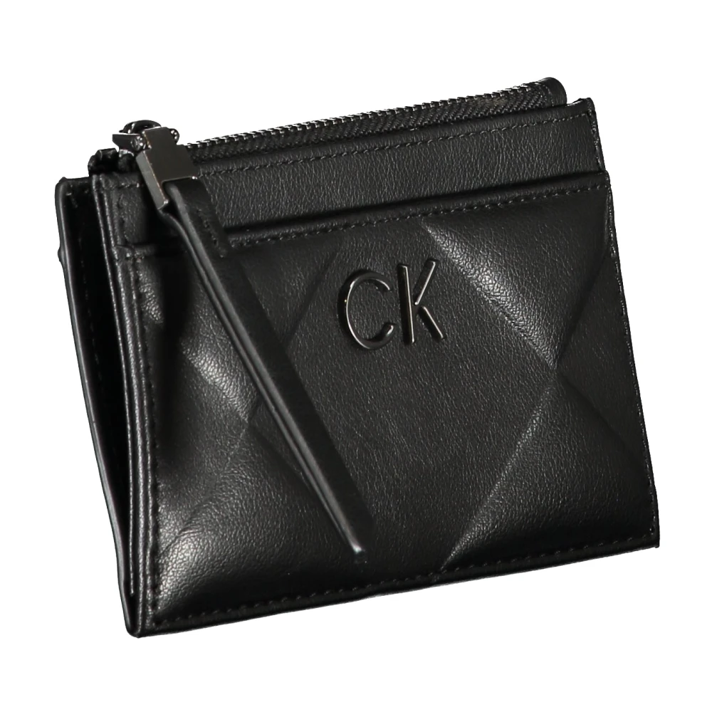 Calvin Klein Zwarte Damesportemonnee met Ritssluiting Black Dames