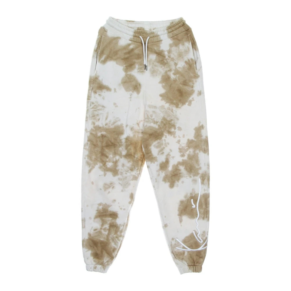 Karl Kani Tie Dye Sweatpants Wit zand Beige Heren
