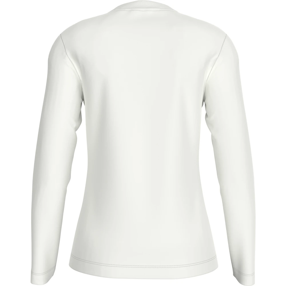 Calvin Klein Witte Sweater Ronde Hals Katoen Regular Fit White Dames