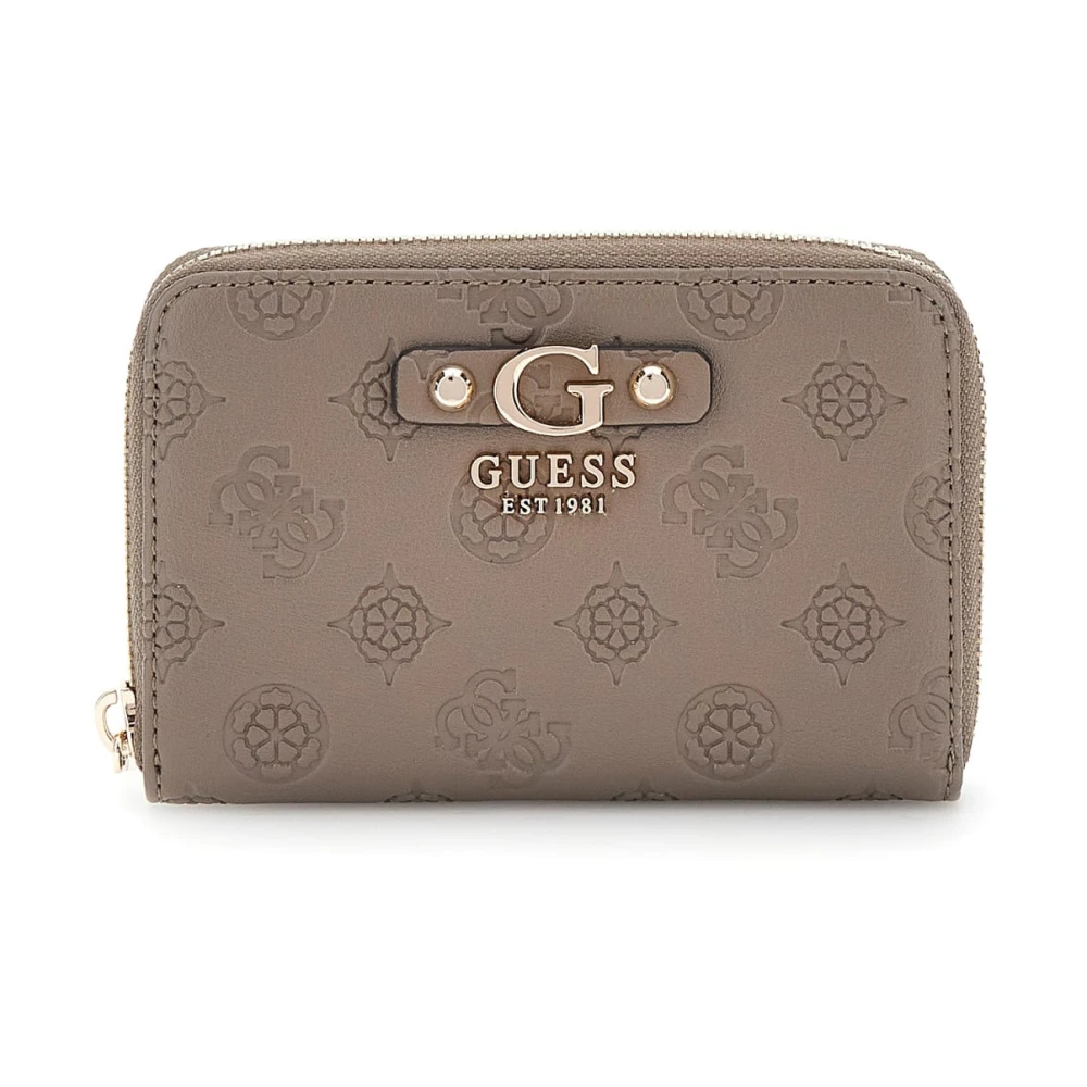 Guess Kleine rits donkere taupe portemonnee Brown Dames