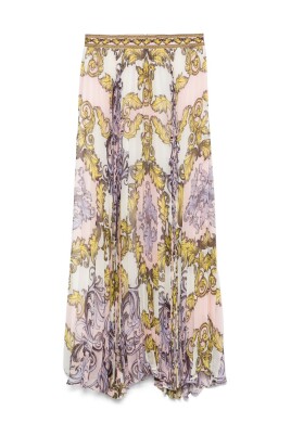 graphic-print-pleated-ankle-length-skirt