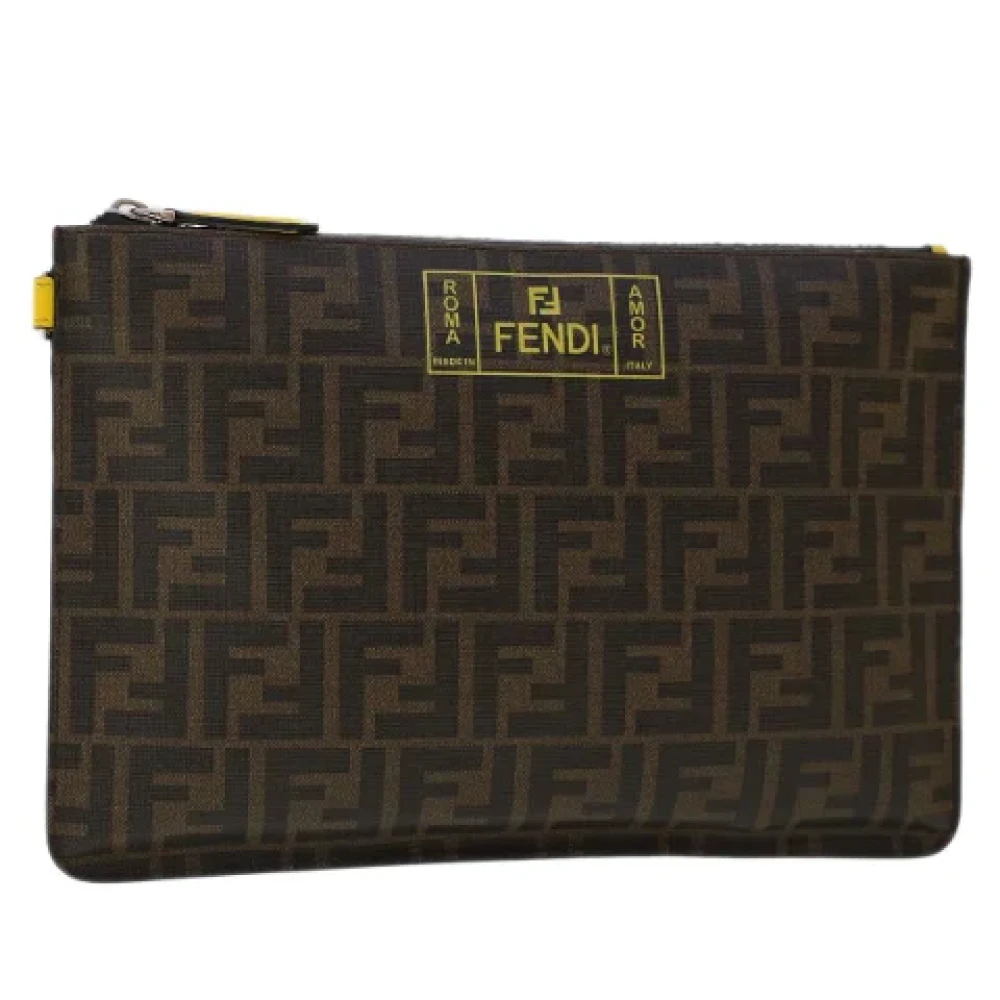 Fendi Vintage Pre-owned Leather clutches Brown Dames