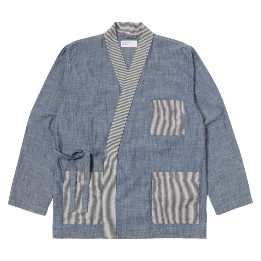 Universal Works Indigo Patched Kyoto Work Jacket Multicolor Heren
