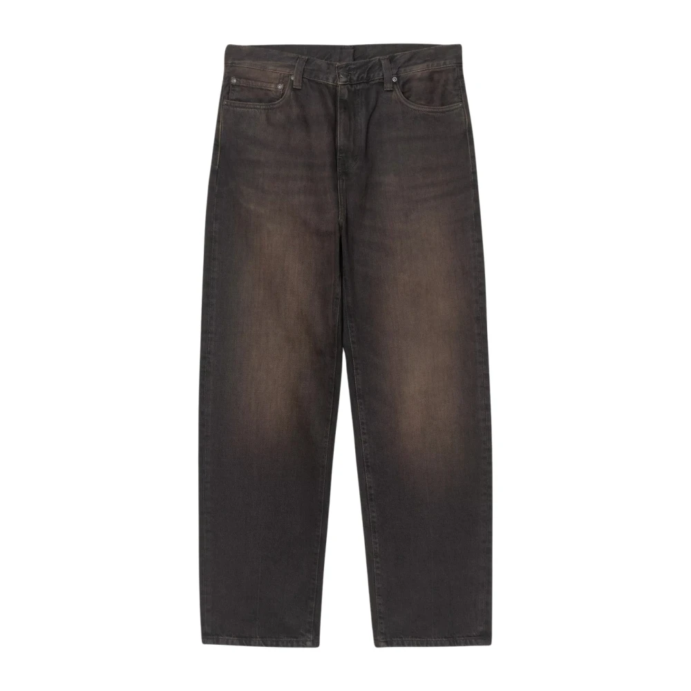 Carhartt Wip Uomo Nero Men S Aaron Pants (Tobacco Used Wash) - Immagine 8