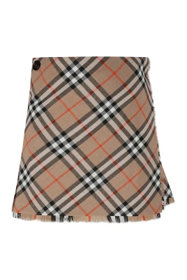 Check Wrap Skirt