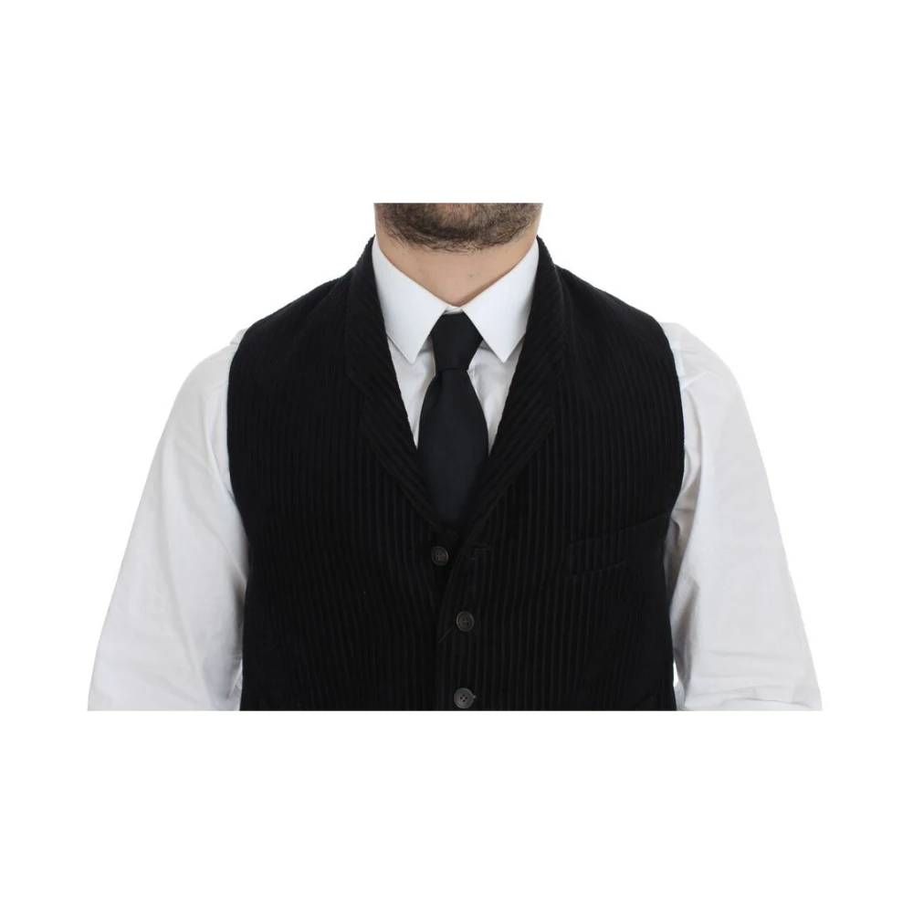 Dolce & Gabbana Zwarte Manchester Jurk Vest Black Heren