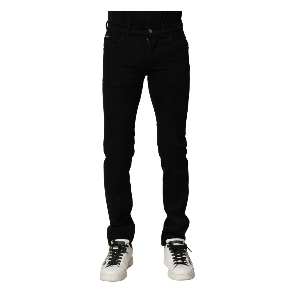 Dolce & Gabbana Black Cotton Skinny Denim Jeans - Male - Skinny Fit Jeans - Xs - Jeans