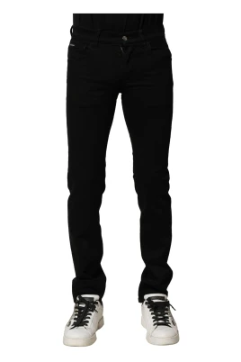 Svart Bomull Skinny Denim Jeans