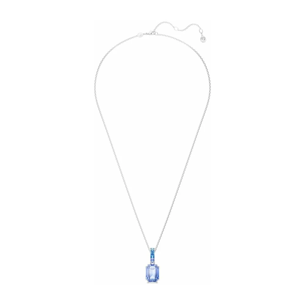 Swarovski Damen Weiß Millenia Anhänger Achteckiger Schliff Rhodiniert Kristall Halskette Halskette Blau 5696518 - Bild 2