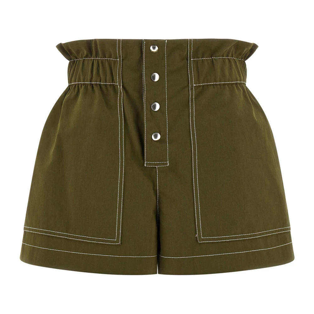Marni Women's Green Cotton Gabardine Shorts - Casual Shorts - S - Shorts
