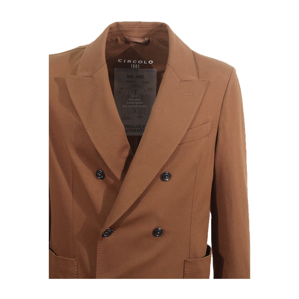 Circolo 1901 Bruine Peak Revers Jas Cacao Brown Heren