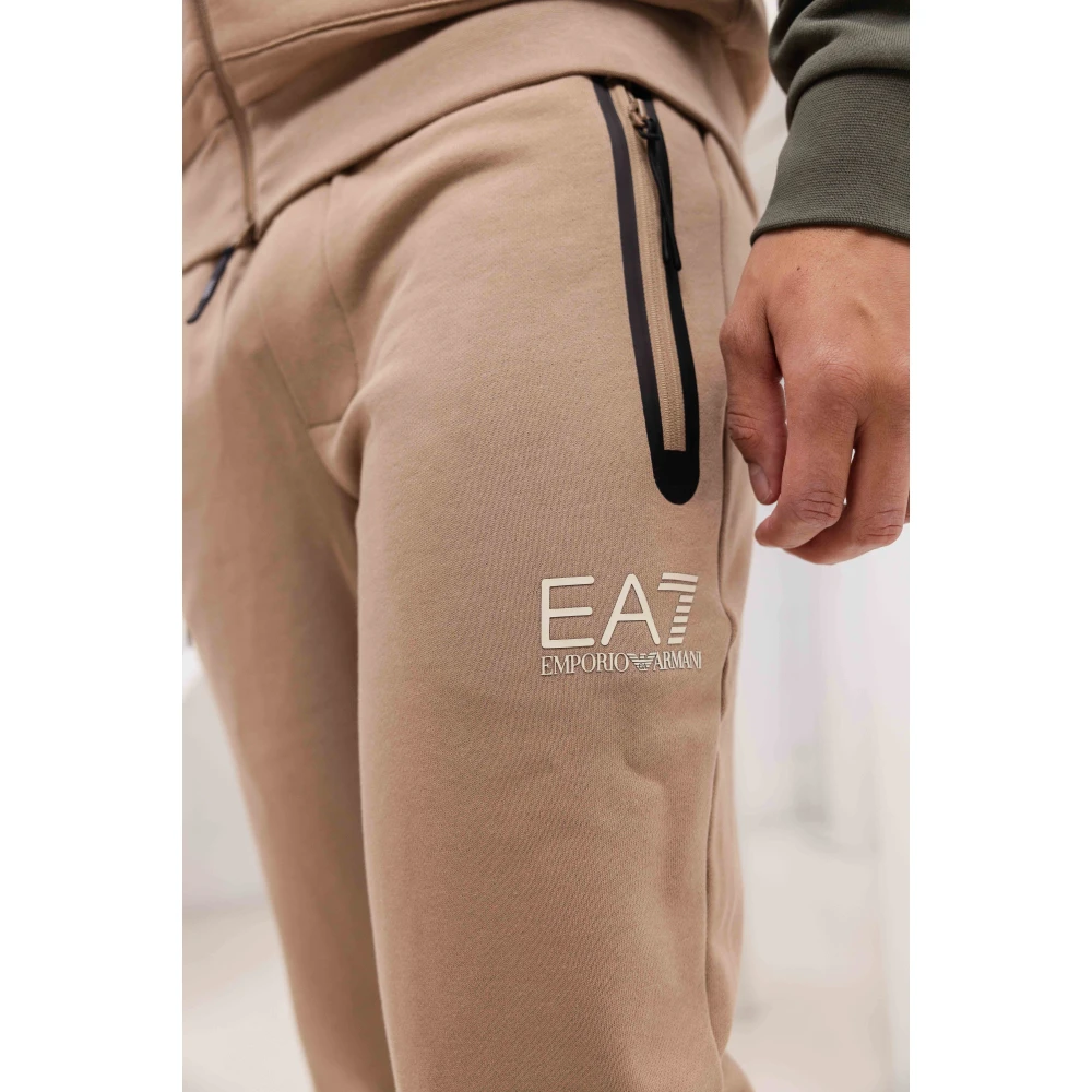 Emporio Armani Fleece Trainingspak Groen Bruin Heren Brown Heren