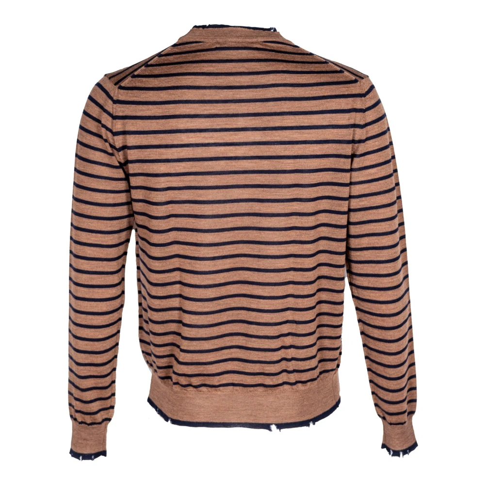 Mauro Grifoni Heren wollen trui lange mouwen Brown Heren