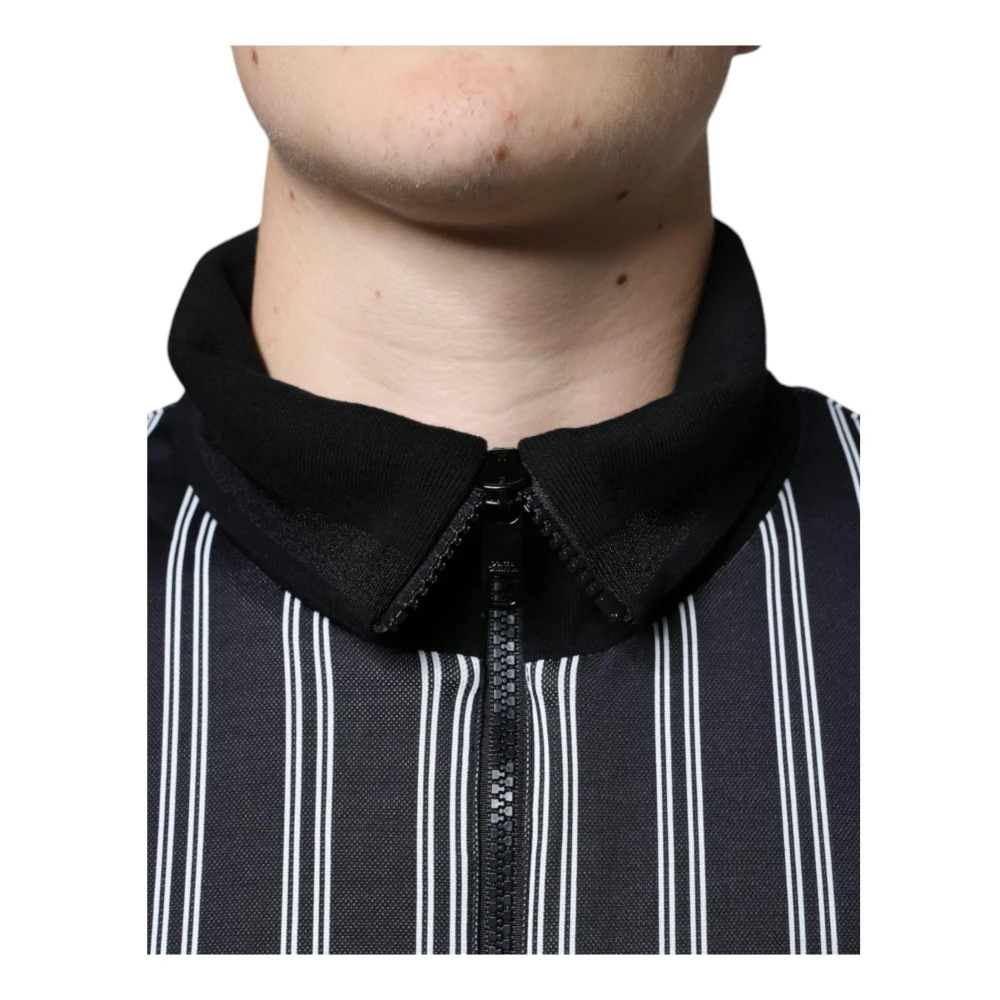 Dolce & Gabbana Gestreepte Sweater met Rits en Logo Multicolor Heren