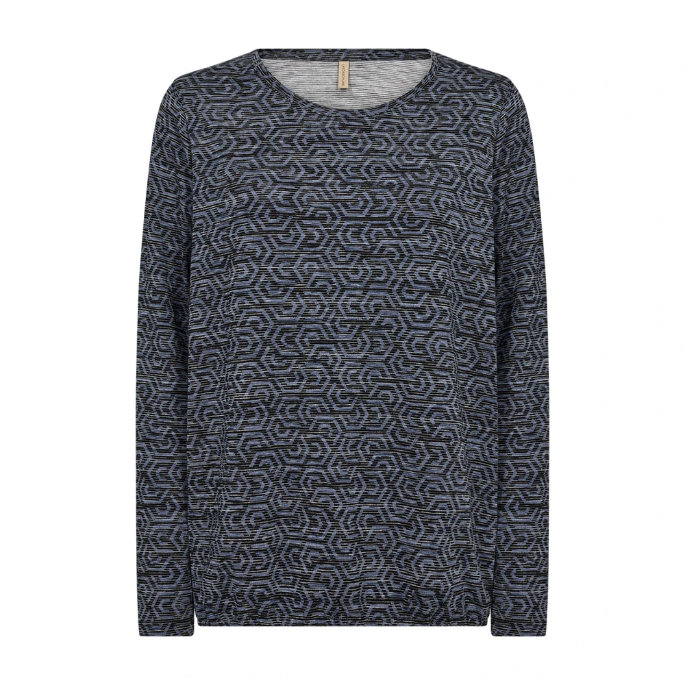 Soyaconcept Geometrische Print Shirt Blauw Multicolor Dames
