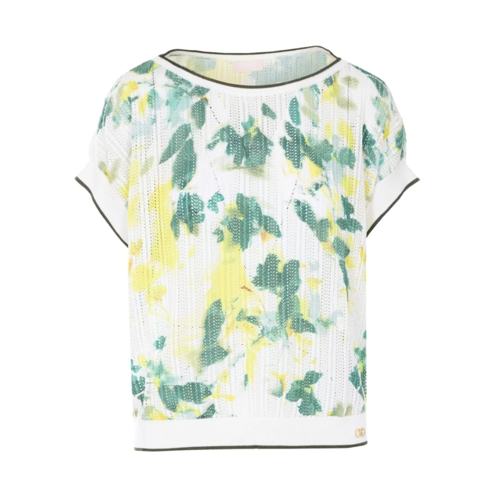 Liu Jo Women's Multicolor Round-Neck Knitwear, Xl, Boat-Neck T-Shirt