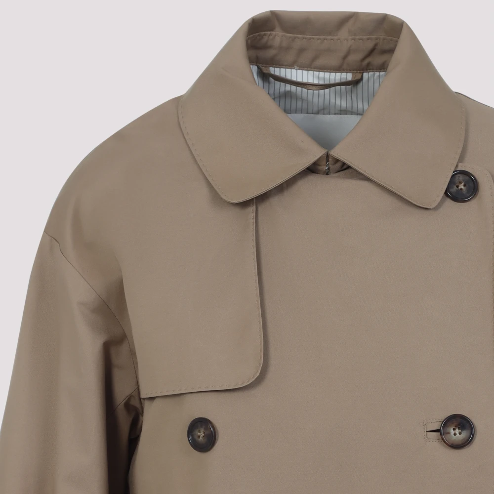 Max Mara Lente Kameel Korte Trenchcoat Beige Dames