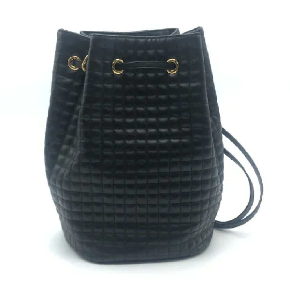 Celine Vintage Pre-owned Leather shoulder-bags Black Dames