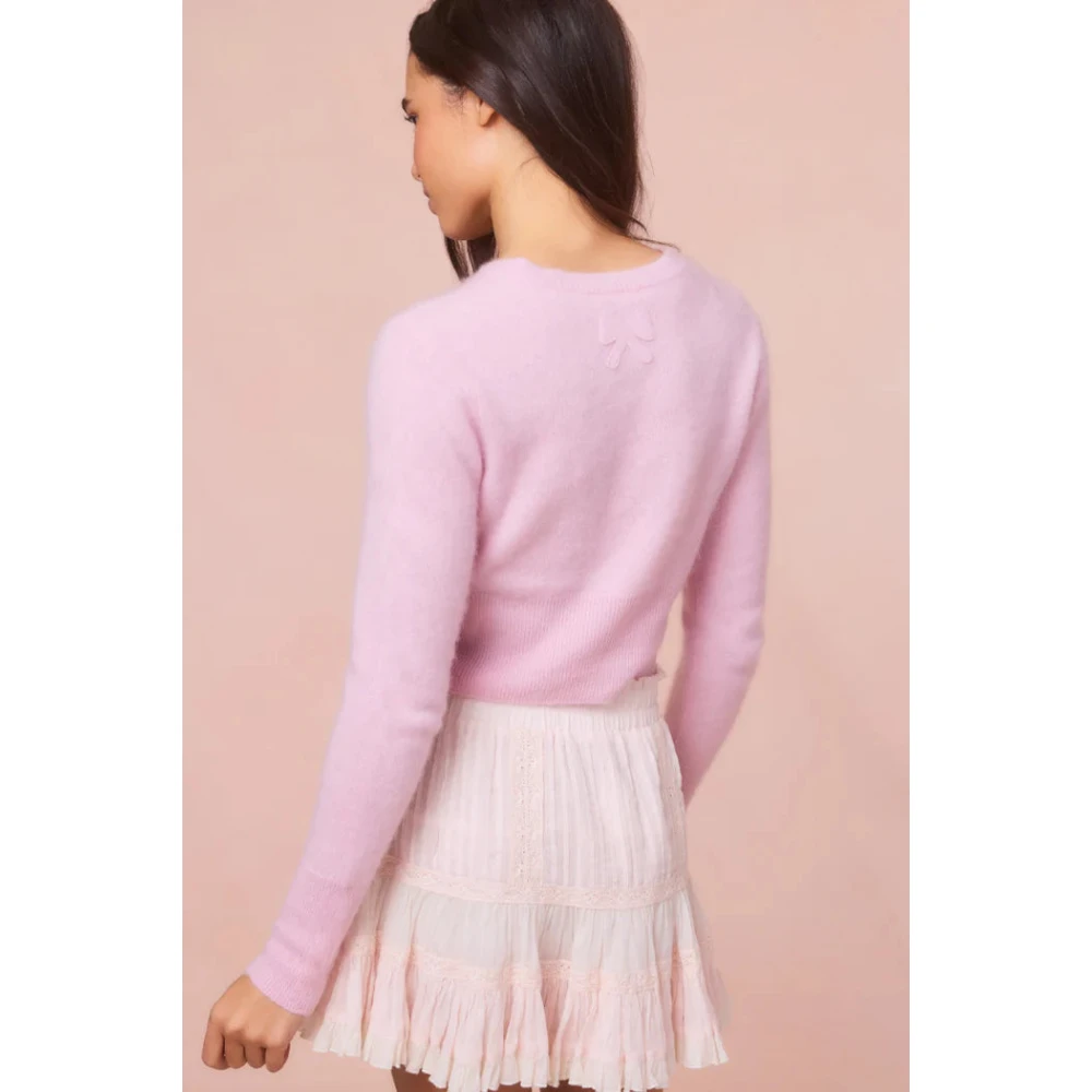 Loveshackfancy Kasjmier Strik Patch Vest Pink Dames