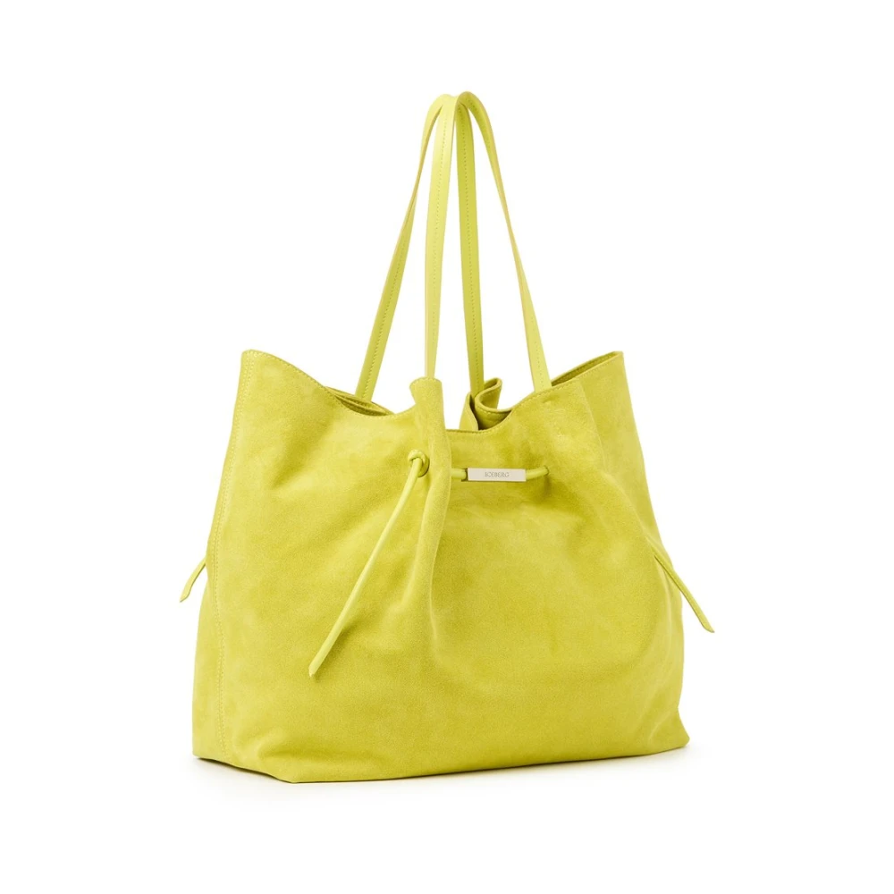 Iceberg Maxi Shopper Tas in Zwart Suède Yellow Dames