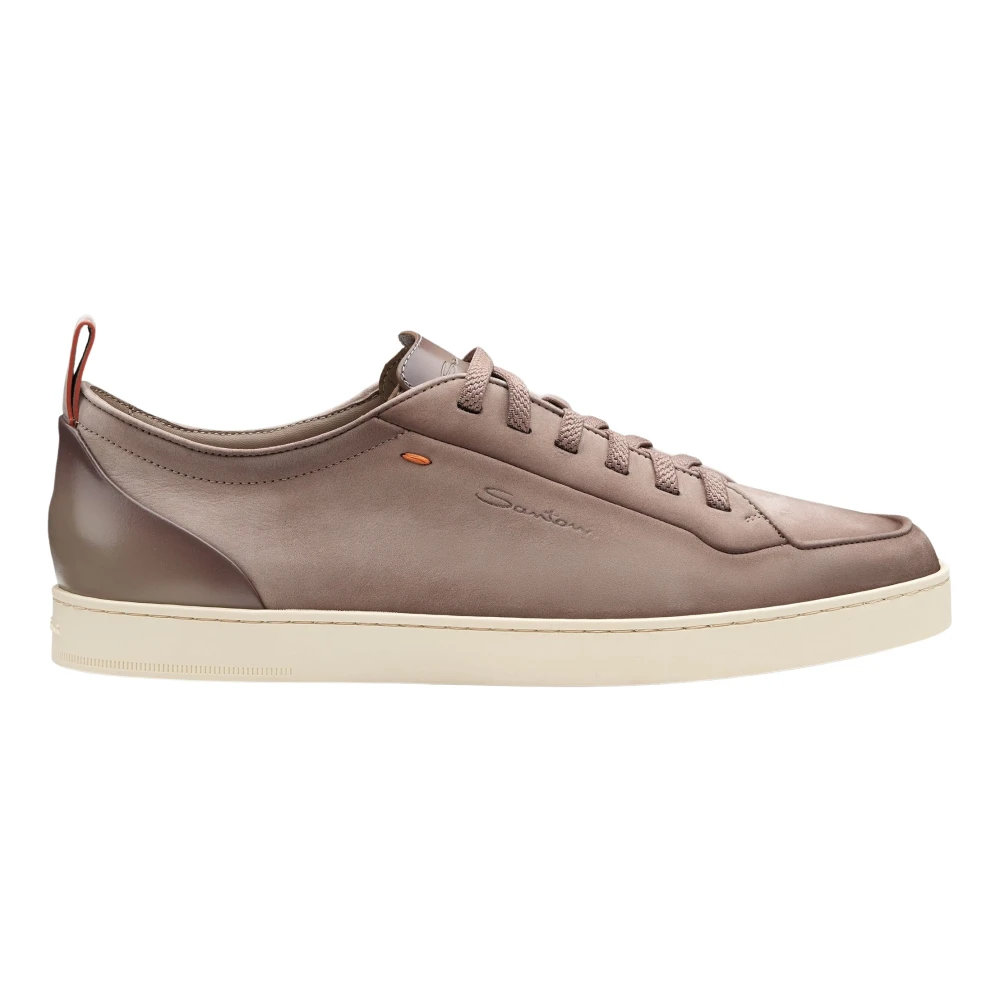 Santoni Nubuck Sneakers met veters Heren Schoenen Grijs