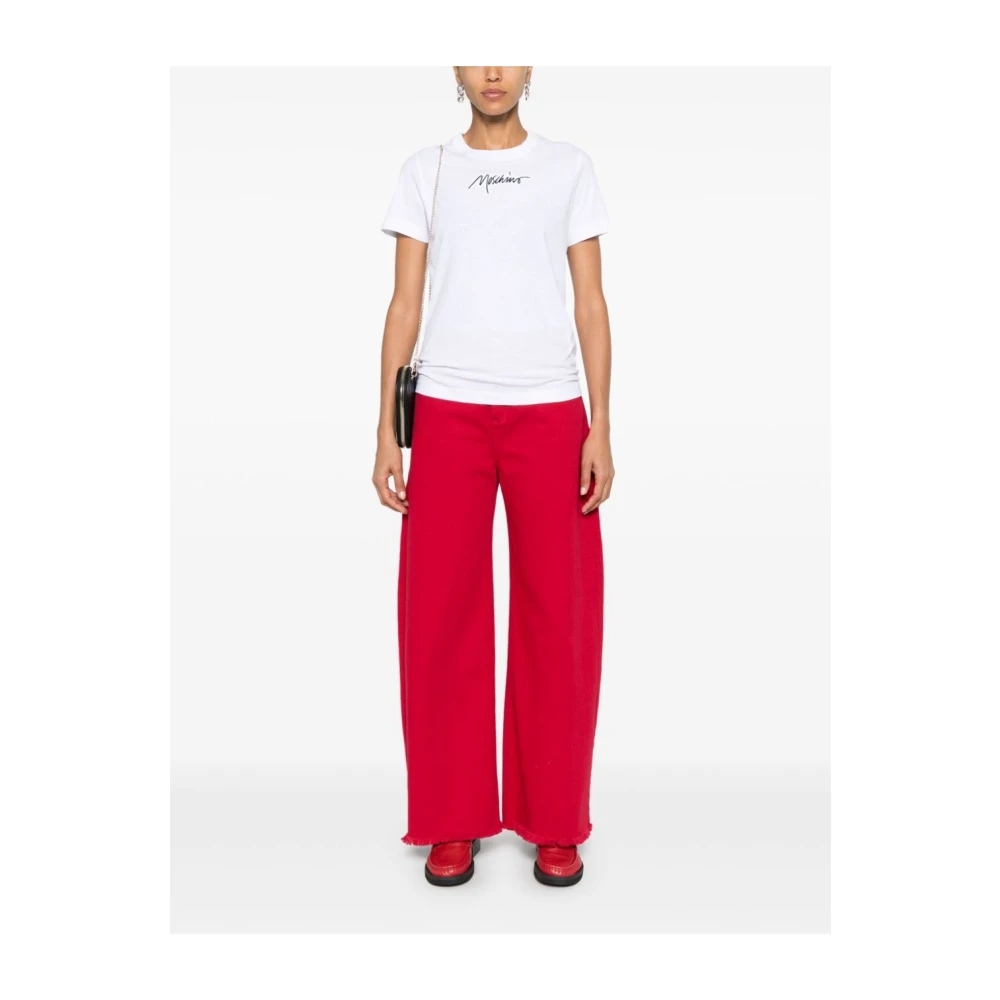 Moschino Casual Katoenen T-Shirt in Wit White Dames