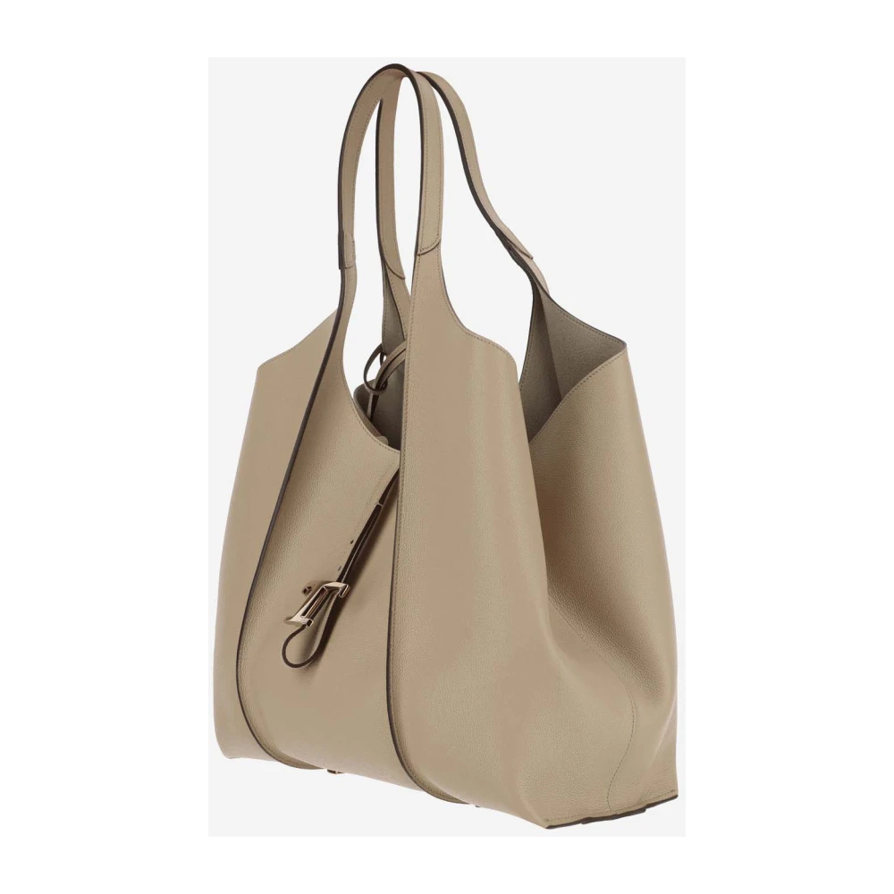 TOD'S Leren T-Strap Gesp Tas Beige Dames