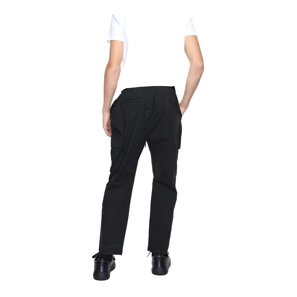Gianni Lupo Zwarte katoenen broek met veters Black Heren