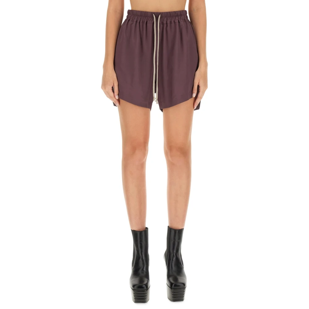 Rick Owens Zijde Blend Acetaat Shorts Gemaakt in Italië Purple Dames