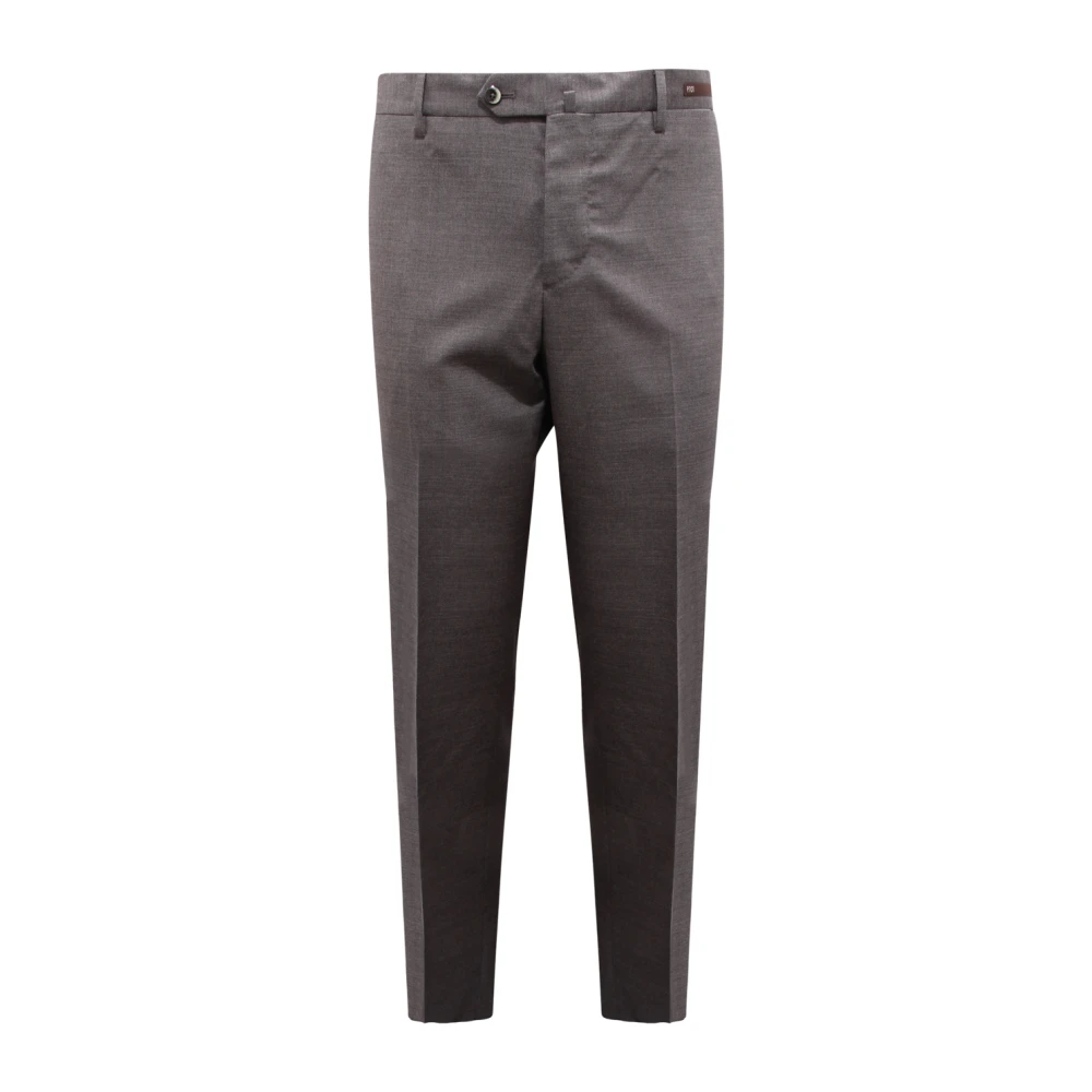 Pt01 Men's Gray Chinos, 3XL, Slim Wool Trousers In Grey