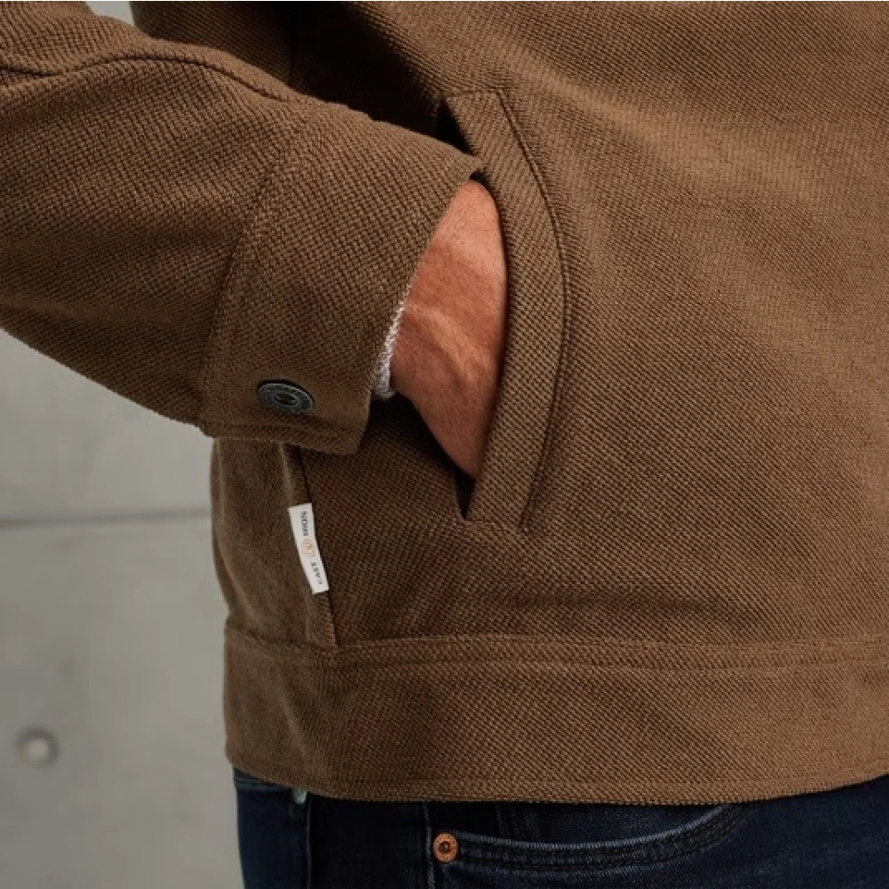 Cast Iron Deluxe Twill Jersey Knoopjas Brown Heren