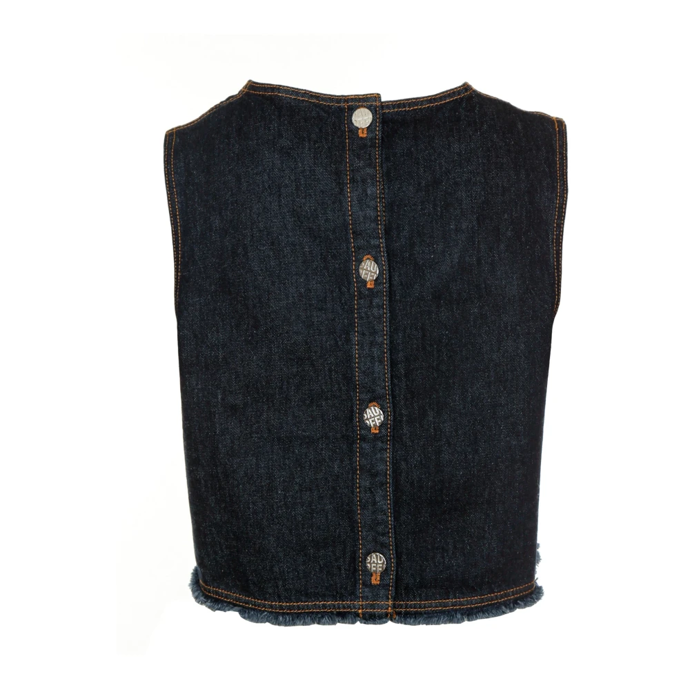 BAUM UND PFERDGARTEN Button-Down overshirt met geborsteld katoenen keper Blue Dames