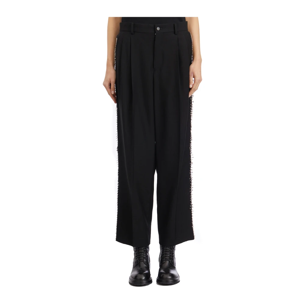 Comme des Garçons Wollen Broek met Spelden Black Dames