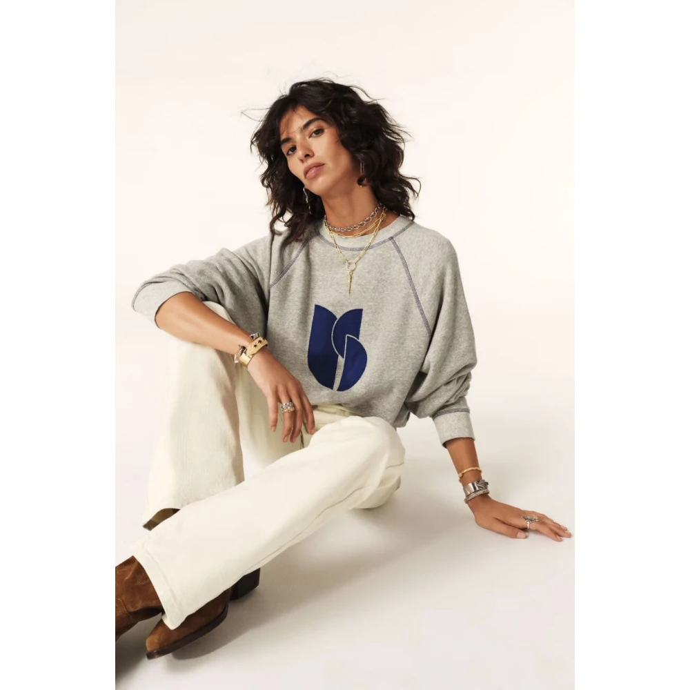 BA&SH Heidegrijs Sweatshirt met Raglan Mouwen Gray Dames