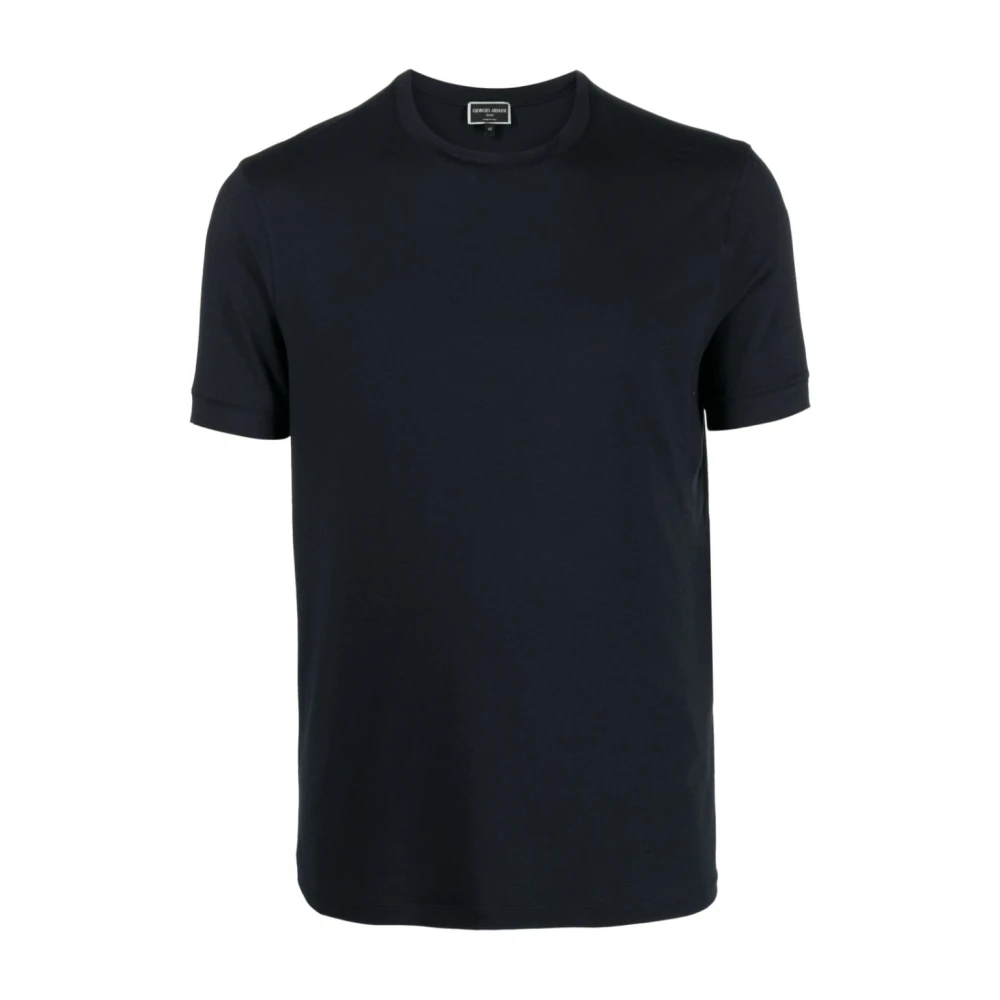 Giorgio Armani Blauwe Crew-neck T-shirt en Polo Blue Heren