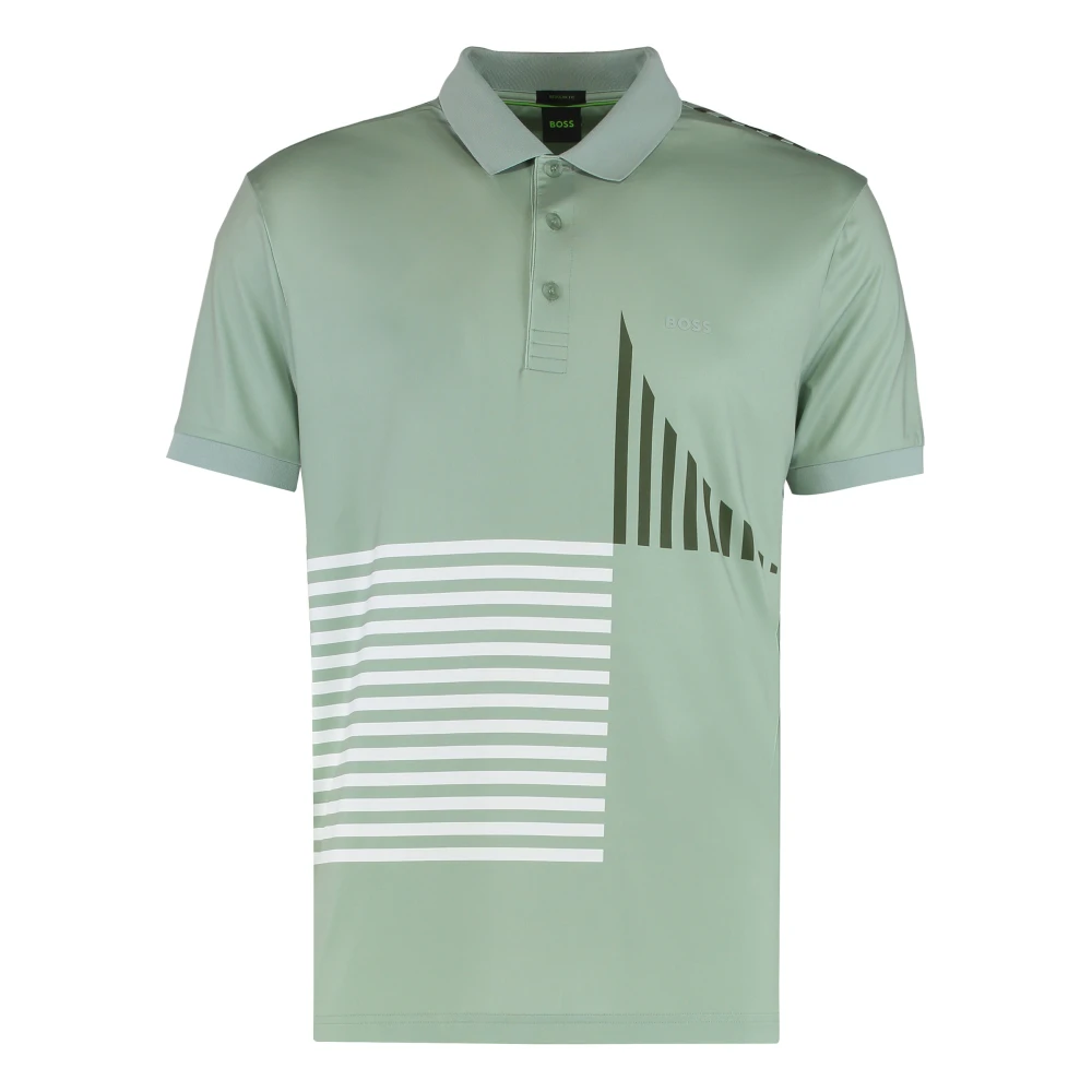 Hugo Men's Green Polo Shirts, 2XL, Paddy Striped Polo