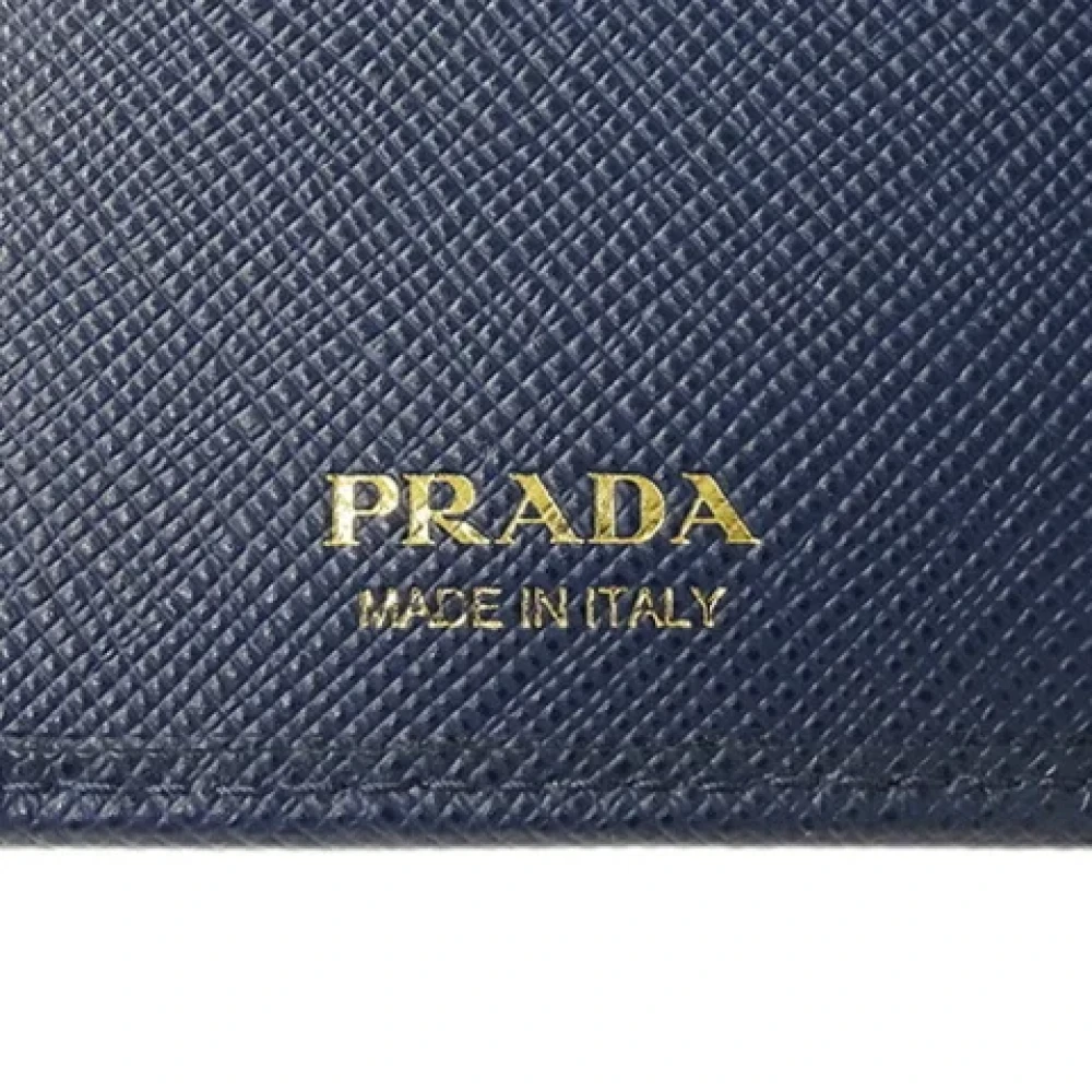 Prada Vintage Pre-owned Leather wallets Blue Unisex