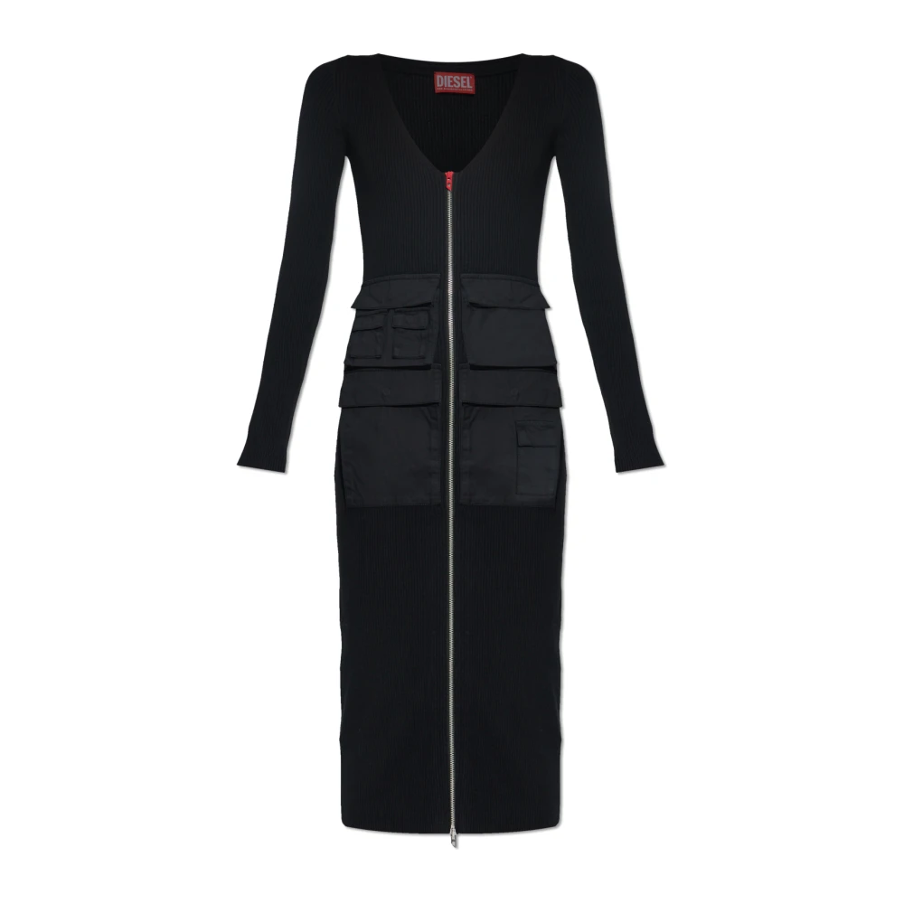 Diesel Vestido M-Melti-Ls Dresses Mujer Negro Xs
