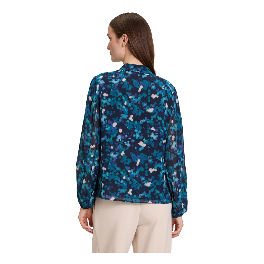 Betty & Co Geplooide blouse met stippen Blue Dames