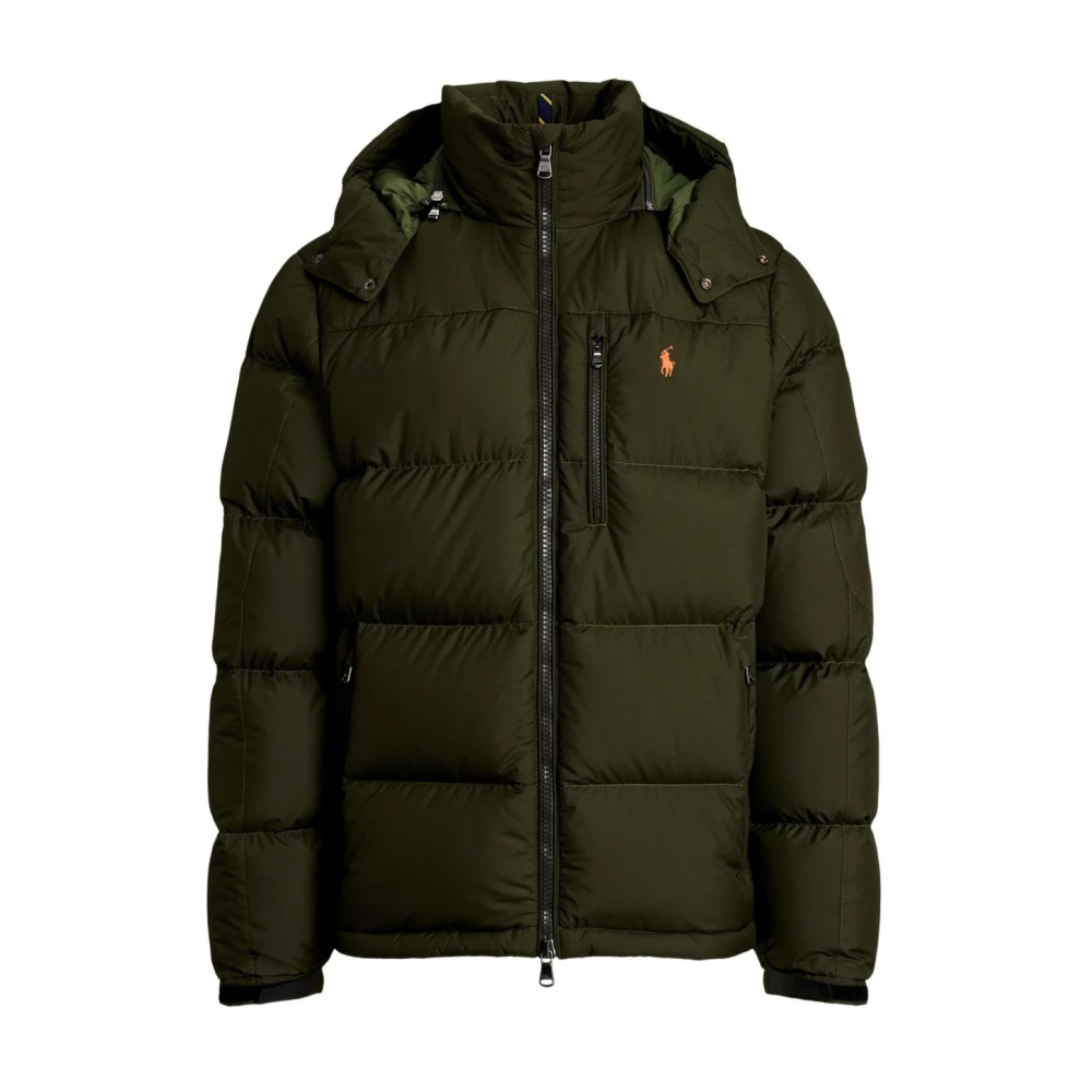Polo Ralph Lauren , Winter Jackets, Male, Green, S, Hooded Down Jacket