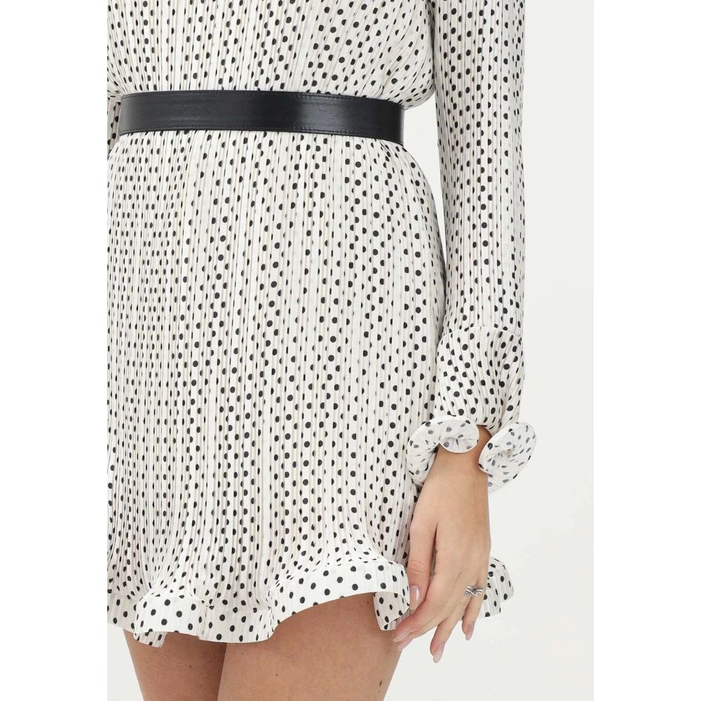 Simona Corsellini Korte elegante witte jurk met zwarte stippen Gray Dames